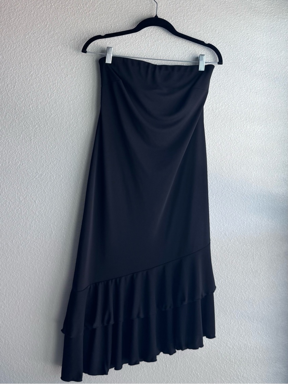 Strapless, Asymmetrical Black Dress Cocktail-Dancing. - Size S Small